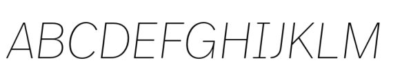 FF Real Text Ultralight Italic Font UPPERCASE