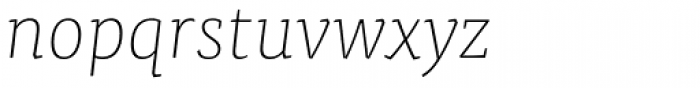 FF Tisa OT Thin Italic Font LOWERCASE