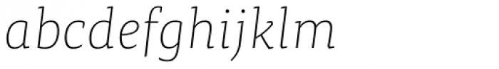 FF Tisa Pro Thin Italic Font LOWERCASE