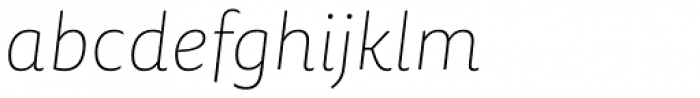 FF Tisa Sans OT Thin Italic Font LOWERCASE