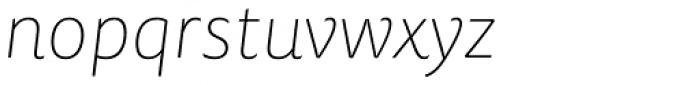 FF Tisa Sans OT Thin Italic Font LOWERCASE
