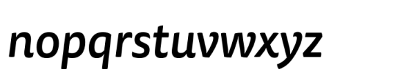 FF Tisa Sans Paneuropean Medium Italic Font LOWERCASE