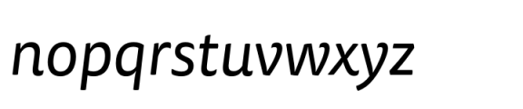 FF Tisa Sans Paneuropean Regular Italic Font LOWERCASE