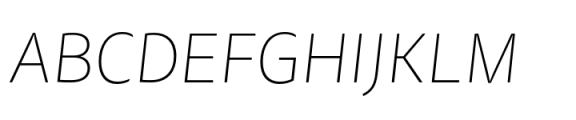 FF Tisa Sans Paneuropean Thin Italic Font UPPERCASE