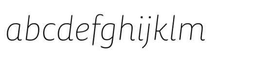 FF Tisa Sans Paneuropean Thin Italic Font LOWERCASE