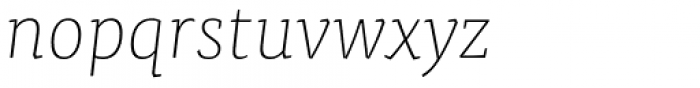FF Tisa Std Thin Italic Font LOWERCASE