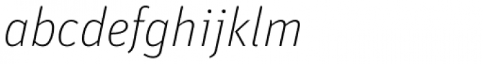 FF Unit Pro Thin Italic Font LOWERCASE