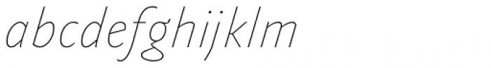 FF Yoga Sans Std Hairline Italic Font LOWERCASE