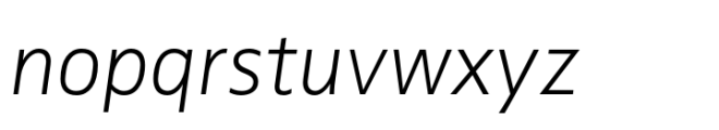 FF Zwo Extra Light Italic Font LOWERCASE