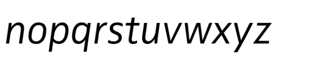 FF Zwo Semi Light Italic Font LOWERCASE