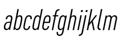FF DIN Pro Condensed Italic Font LOWERCASE