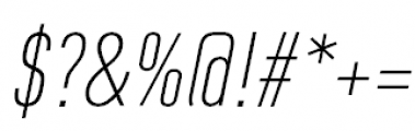 FF DIN Pro Condensed Light Italic Font OTHER CHARS