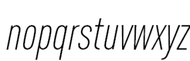 FF DIN Pro Condensed Light Italic Font LOWERCASE