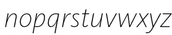 FF Kievit Pro Extra Light Italic Font LOWERCASE