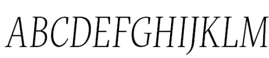 FF More Pro Condensed Light Italic Font UPPERCASE