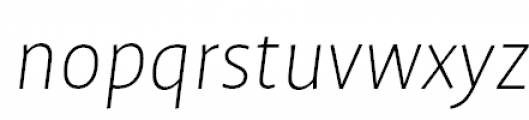 FF Profile Pro Extra Light Italic Font LOWERCASE
