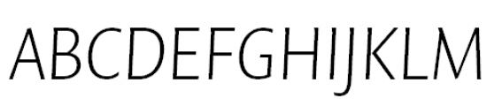 FF Quadraat Sans Pro Condensed Extra Light Italic Font UPPERCASE