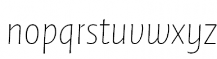 FF Quadraat Sans Pro Thin Italic Font LOWERCASE