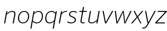 FF Sero Pro Extralight Italic Font LOWERCASE
