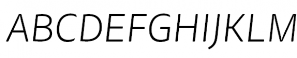 FF Tisa Sans Pro Light Italic Font UPPERCASE