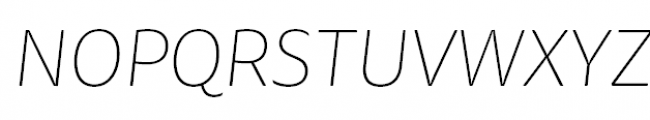 FF Tisa Sans Pro Thin Italic Font UPPERCASE