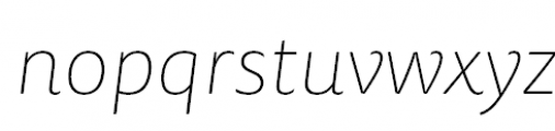 FF Tisa Sans Pro Thin Italic Font LOWERCASE