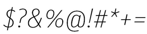 FF Unit Pro Thin Italic Font OTHER CHARS