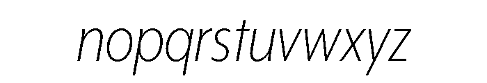 Fira Sans Compressed Extra Light Italic Font LOWERCASE