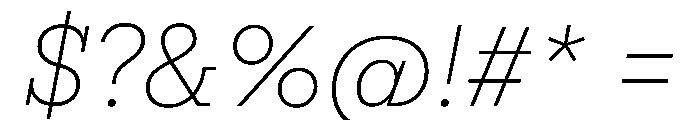 Firelli Variable Extra Light Italic Font OTHER CHARS