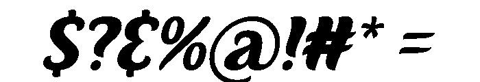 Fierce Chunky Italic Font OTHER CHARS