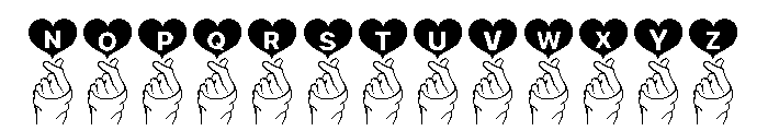 Finger Heart Alphabet Font UPPERCASE