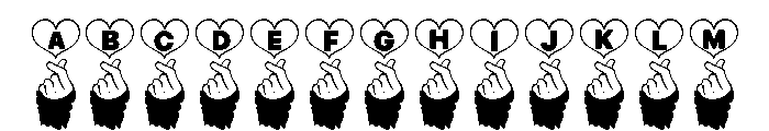 Finger Heart Alphabet FONT