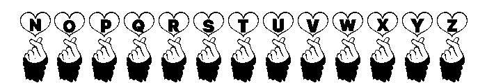 Finger Heart Alphabet Font LOWERCASE