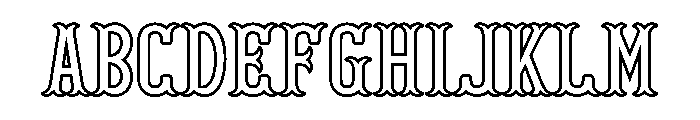 Fishtail Outline Font UPPERCASE