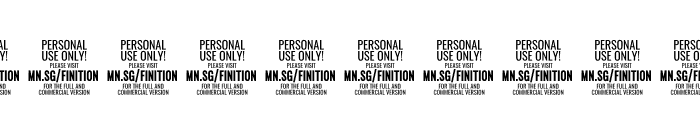 Finition PERSONAL USE ONLY Font OTHER CHARS