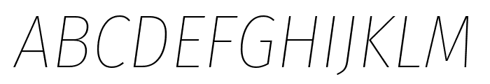 Fira Sans Condensed Thin Italic Font UPPERCASE