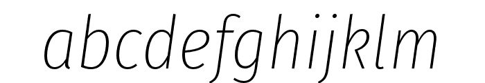 Fira Sans Condensed UltraLight Italic Font LOWERCASE