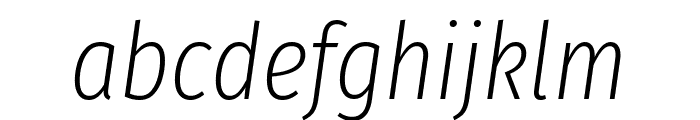 Fira Sans Extra Condensed ExtraLight Italic Font LOWERCASE