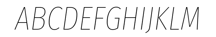 Fira Sans Extra Condensed Thin Italic Font UPPERCASE