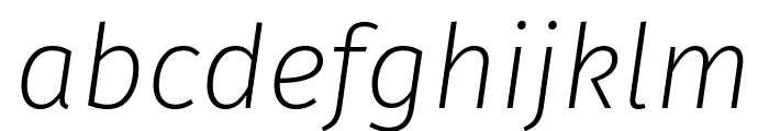 Fira Sans ExtraLight Italic Font LOWERCASE
