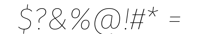 Fira Sans Thin Italic Font OTHER CHARS