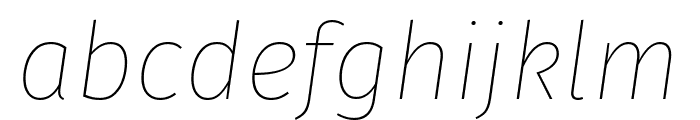 Fira Sans Thin Italic Font LOWERCASE
