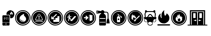 Fire Safety Icons Font LOWERCASE