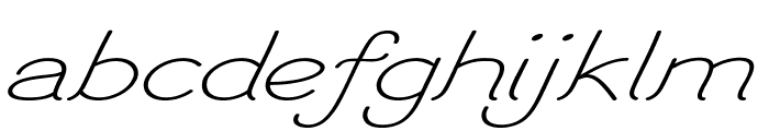 Finetip-ExtraexpandedItalic Font LOWERCASE