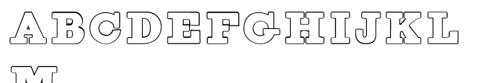 Figgins Brute Outline Font UPPERCASE