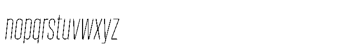 Field Gothic Narrow Field Gothic No. 20 XXCond XLight Italic Font LOWERCASE