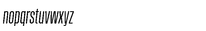 Field Gothic Narrow Field Gothic No. 22 XXCond Italic Font LOWERCASE