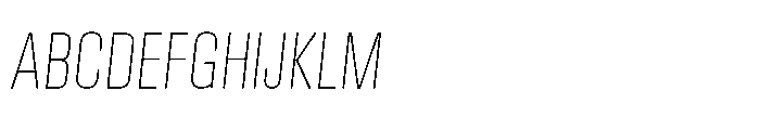 Field Gothic Narrow Field Gothic No. 30 XCond XLight Italic Font UPPERCASE