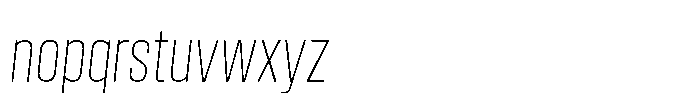 Field Gothic Narrow Field Gothic No. 30 XCond XLight Italic Font LOWERCASE