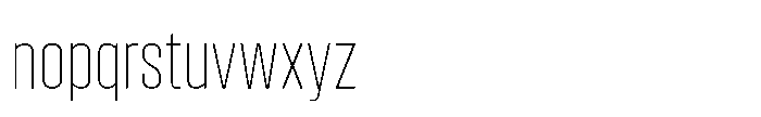 Field Gothic Narrow Field Gothic No. 30 XCond XLight Font LOWERCASE